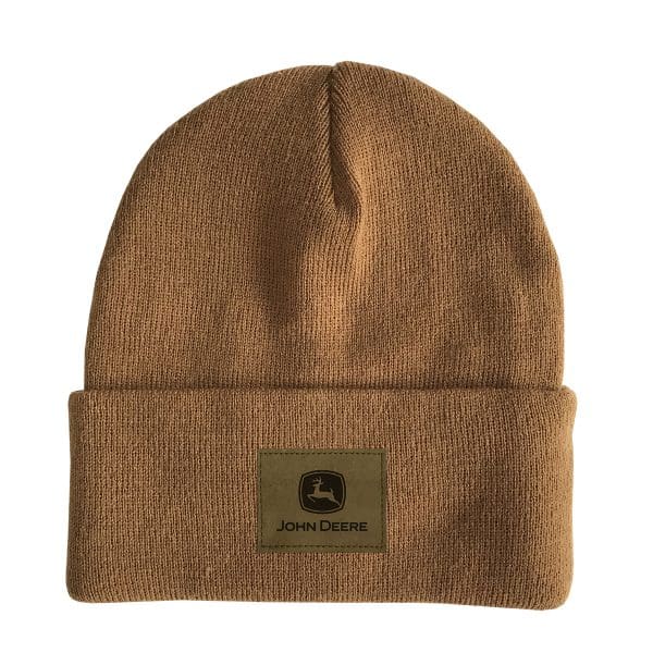 John Deere Carhartt Brown Micro Fleece Lined Beanie Drummond & Etheridge