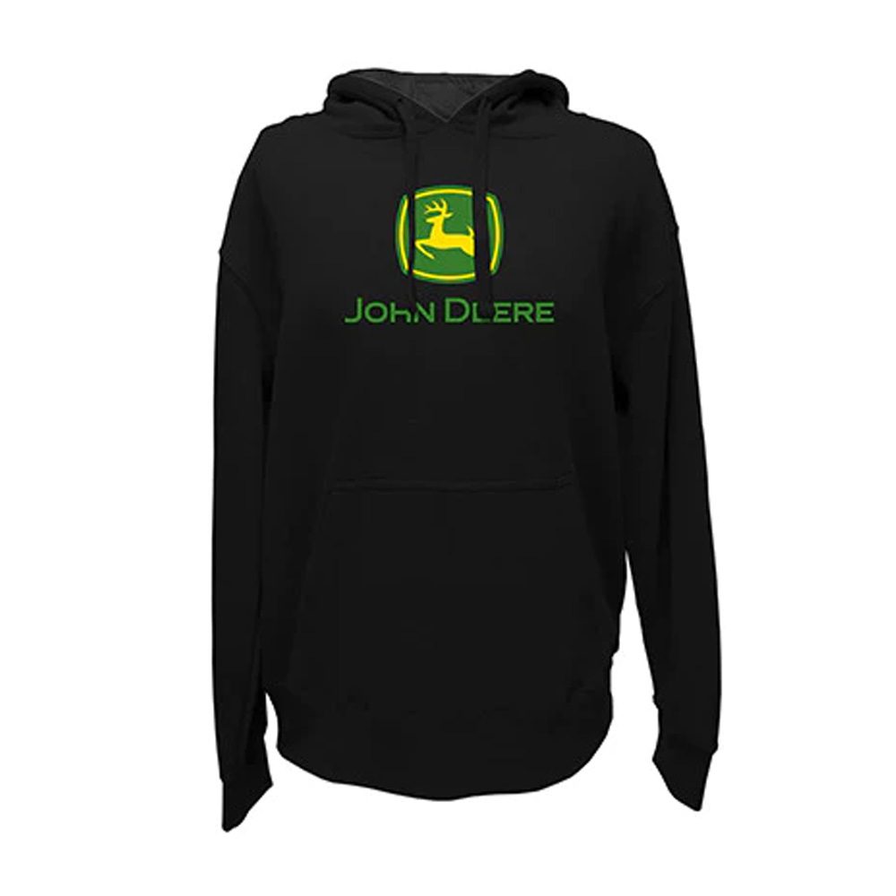 John Deere Logo Fleece Hoodie - Black - Drummond & Etheridge